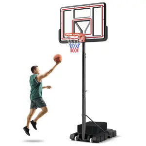 COSTWAY Portable Basketball Hoop 7.4-10 FT Adjustable Basketball Goal System