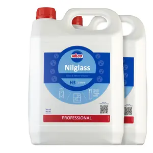 Nilco Nilglass Glass & Mirror Cleaner - 5L x2 Treatment 10 Litres Ready To Use