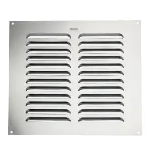 Metal Louvre Air Vent Cover, Suitable for Venting Gas Appliances Internal External Wall, for Openings 9 x 9" (229 x 229mm), Silver