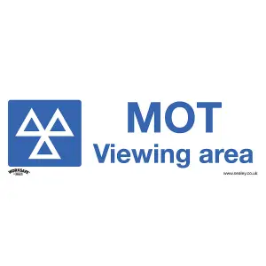 MOT Viewing Area Health & Safety Sign - Self-Adhesive Vinyl Sticker 300 x 100mm