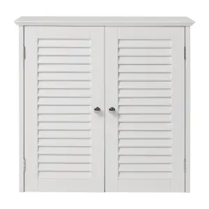 2-door White Shutter Wall Mounted Bathroom Cabinet W 600 x D 230 x H 580 mm