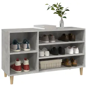 Berkfield Shoe Cabinet Concrete Grey 102x36x60 cm Engineered Wood