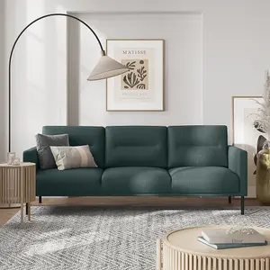 Larvik 3 Seater Sofa - Dark Green - Black Legs