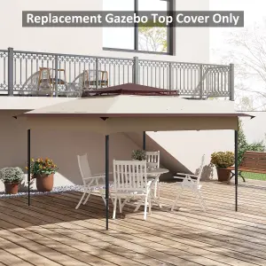 Outsunny 3.25mx3.25m 2-Tier Gazebo Cover Replacement, 30+ UV Protection, Beige