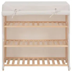 Berkfield Shoe Cabinet with Cover White 79x40x80 cm Fabric