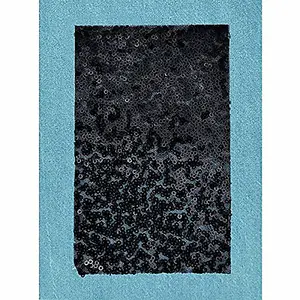 Denim Patches: with Sequins: Iron-on: 20 x 15cm: Light Blue & Black