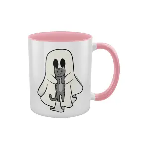 Grindstore Haunted Friends Ghost Inner Two Tone Mug White/Pink (One Size)