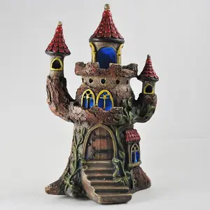 Comstock Fairy House - Magical Castle With Lights Fairy Garden