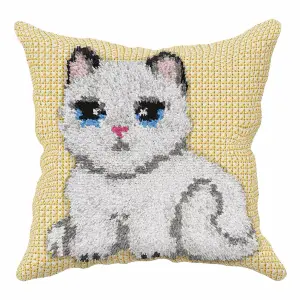 CUSHION KITTEN - Latch Hook Kit: Cushion: Sensory: Kitten - Orchidea