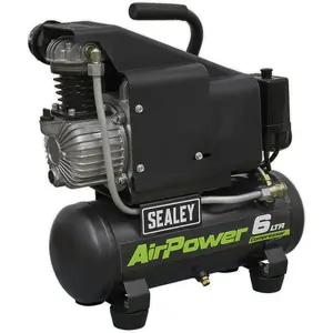 Compact 6 Litre Direct Drive Air Compressor with Twin Gauge Display