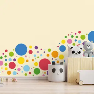 Walplus Combo Kids Wall Sticker - Happy Circles Primary Colours - 178pcs PVC