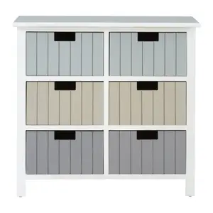 Interiors by Premier New England White 6 Drawers Chest, Delivered Fully Assmbled