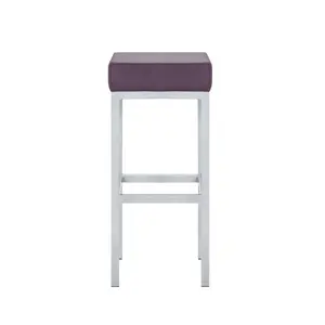 Cordish Upholstered Counter Stool with Metal Frame Purple