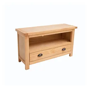 Lugo Waxed 1 Drawer TV Cabinet Brass Cup Handle