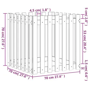 Berkfield Garden Planter with Fence Design White 70x70x70 cm Solid Wood Pine