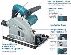 Makita SP6000K1 Plunge Cut Circular Saw 165mm 240v + 2 x Rails + Clamp + Bag