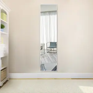 Sliver Rectangular Wall Mounted Framed Mirror Full Length Framed Mirror Dressing Mirror H 120 cm x W 30 cm