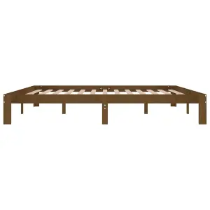 Berkfield Bed Frame Honey Brown Solid Wood Pine 200x200 cm