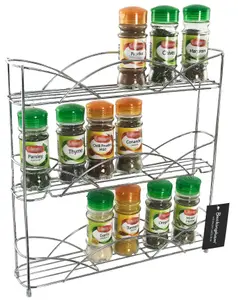 Buckingham 3 Tier Free Standing Spice & Herb Rack Jar Holder Organiser Storage , Chrome