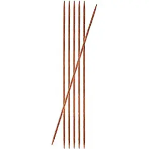 Ginger: Knitting Pins: Double-Ended: 15cm x 3.25mm: Set of 6