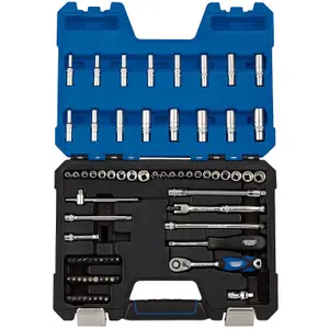 Draper 1/4" Sq. Dr. MM/AF Combined Socket Set 75 Piece 16448