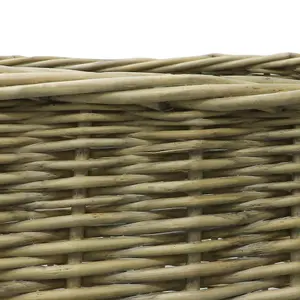 JVL Antiques Wash Square Log Basket with Loop Handles