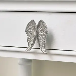 Melody Maison Metallic Silver Angel Wings Drawer Knob