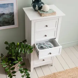 Karlstad Chest of Drawers 5 Drawer Tall in Classic White