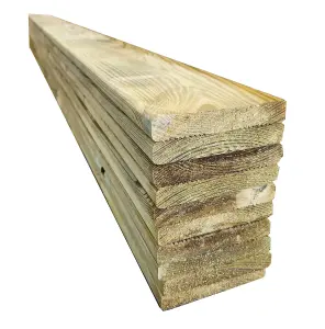 Snowdon Timber Factory Reject DB211208T10 Treated Decking Board (L) 2.4m (W) 120mm (T) 21mm 10 Pack