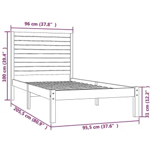 Berkfield Bed Frame Solid Wood 90x200 cm