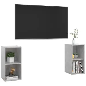 Berkfield TV Cabinets 2 pcs Concrete Grey 72x35x36.5 cm Engineered Wood