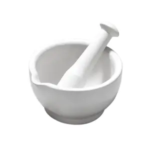 Interiors by Premier White Mortar and Pestle, Stoneware Mortar and Pestle, Traditional Mortar and Pestle for Herbs and Spices