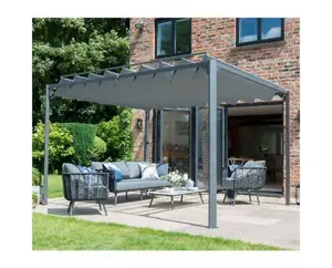 Norfolk Leisure Pandora Leaf Roof Pergola Gazebo 3 x 3.6m Rectangular