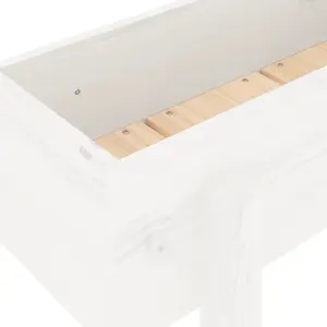 Berkfield Garden Raised Bed White 121x30x38 cm Solid Wood Pine