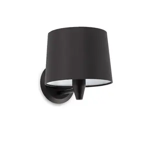 Luminosa Conga Wall Light with Shade Black, E27