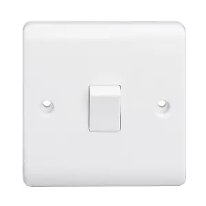 LAP 10A Single 2 way Raised slim Screwed Intermediate switch Gloss White