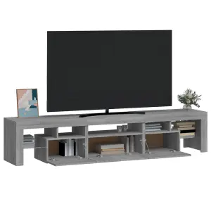 Berkfield TV Cabinet with LED Lights Grey Sonoma 200x36.5x40 cm