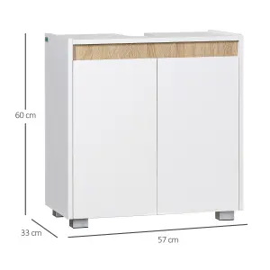 kleankin Modern Bathroom Sink Cabinet, Floor Standing Under Sink Cabinet White