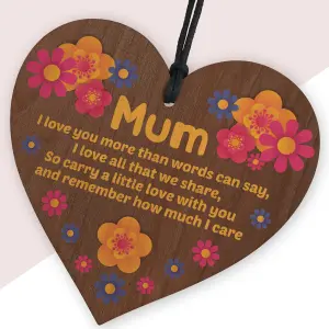 Red Ocean Beautiful Gift For Mum For Mothers Day Birthday Wooden Heart Sign Gifts From Daughter Son For Mum Mummy