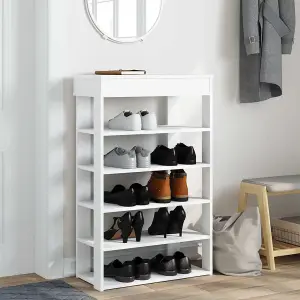 Berkfield Shoe Rack White 60x30x98 cm Engineered Wood