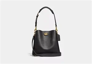 COACH® Women's Willow Bucket Bag In Black | Leather