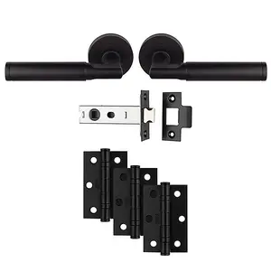 Carlisle Brass Belas Lever on Rose Latch Door Pack - Matt Black