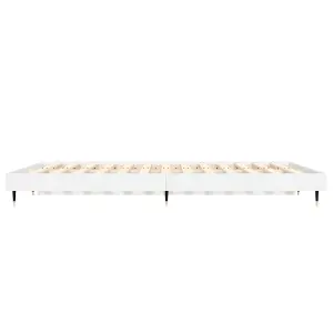 Berkfield Bed Frame High Gloss White 135x190 cm 4FT6 Double Engineered Wood