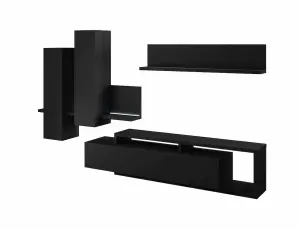 Bota Entertainment Unit for TVs up to 75" - Black Matt W2190mm H520mm D450mm, Sleek Modern Design