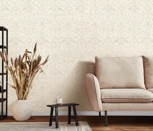 Galerie Heritage Beige Floral Damask Wallpaper Roll