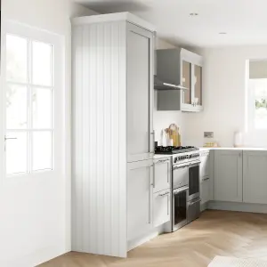 Tydeman Matt light grey Tongue & Groove Tall Clad on larder panel (H)2400mm (W)610mm