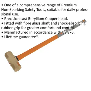 Heavy-Duty 11lb Non-Sparking Sledge Hammer with Shock Absorbing Grip