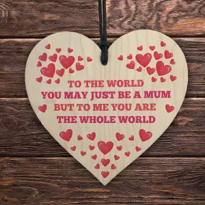 Red Ocean Gifts for Mum - Mum Gifts Hanging Wooden Heart , Mothers Day Gifts for Mum, Birthday Gifts for Mum from Daughter Son,