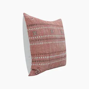 Lopa Cushion - Linen/Cotton - L50 x W50 x H1 cm - Coral