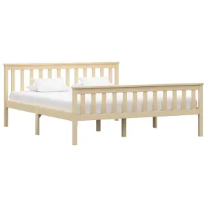 Berkfield Bed Frame Light Wood Solid Pinewood 160x200 cm